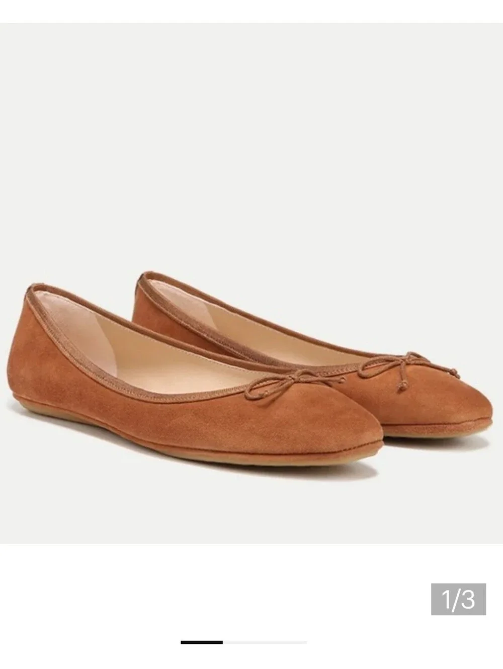 VERONICA BEARD SQUARE TOED BEATRIX SUEDE BALLET FLAT HAZELWOOD SZ 10